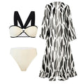 Maillot de bain trois pièces taille haute pour femmes