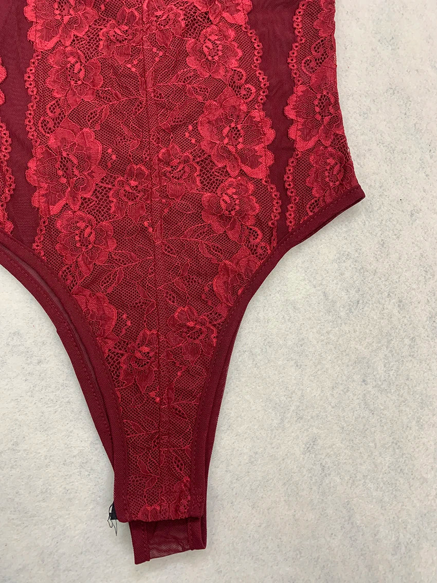 Body moulante en dentelle pour femmes