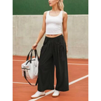 Pantalon à poches avec cordon de serrage pour femmes