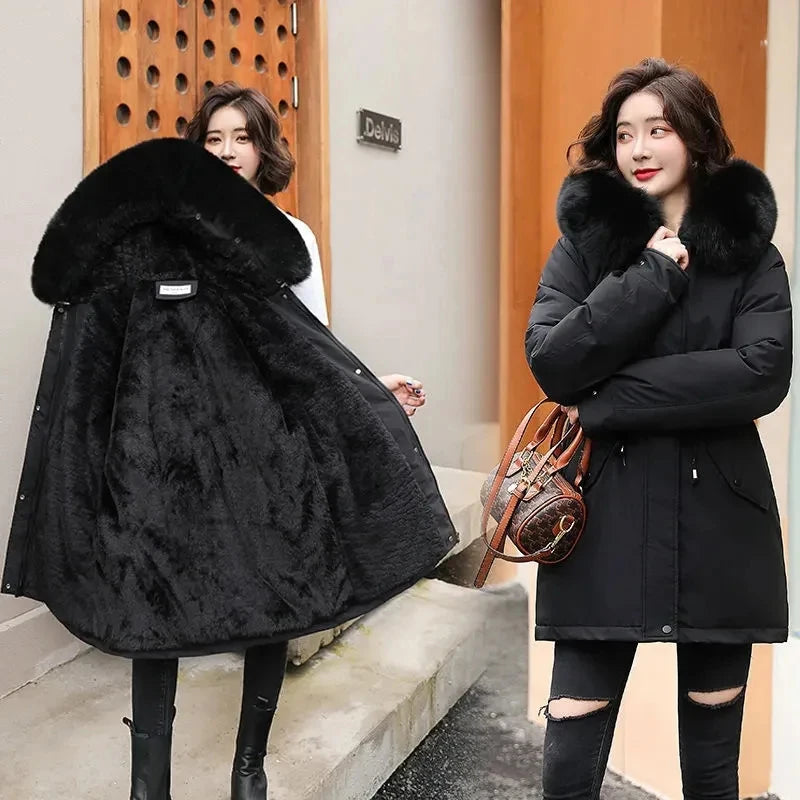 Manteau à doublure en laine pour femmes