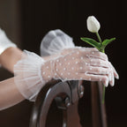 Gants en tulle doux à volants pour femmes