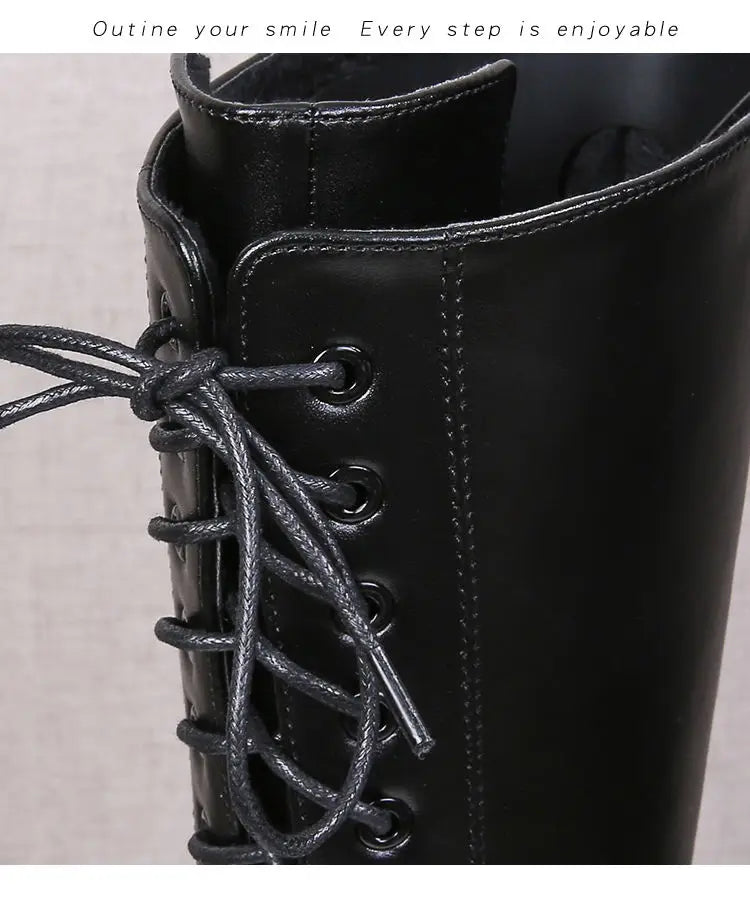 Bottes à semelle compensée en polyuréthane pour femmes