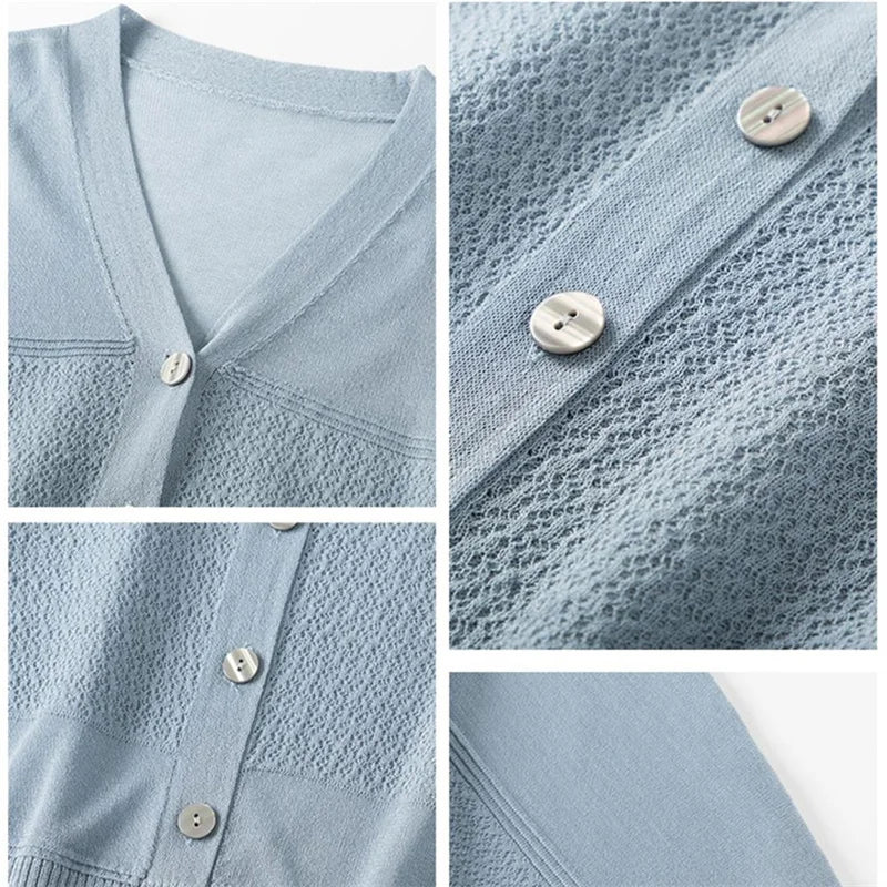 Cardigan fin à col en V pour femmes
