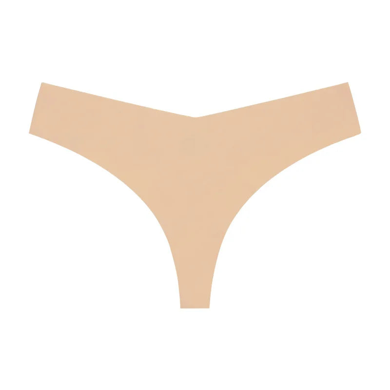 String taille basse en soie glacé sans trace pour femmes