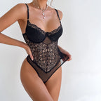 Body moulant avec dentelle pour femmes