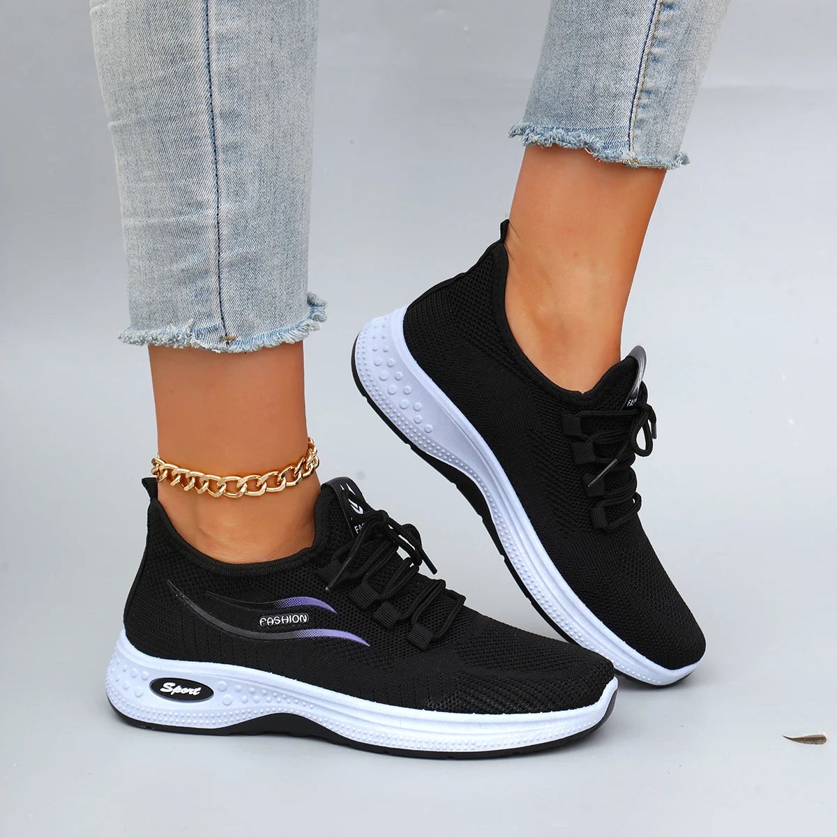 Chaussures plates d'été en maille respirante pour femmes