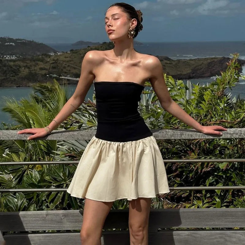 Robe moulante plissée Slim pour femmes