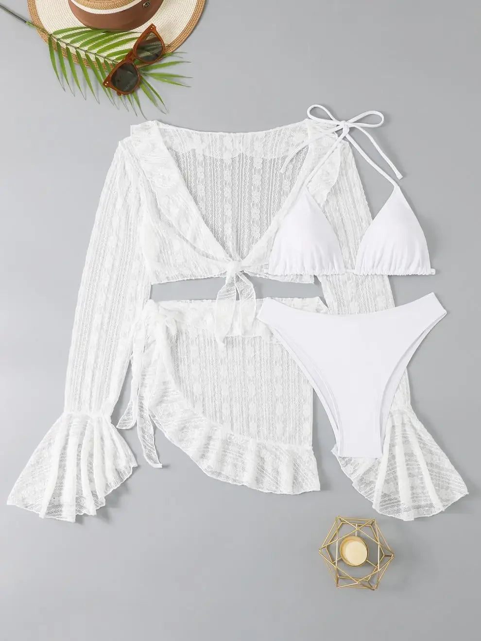 Ensemble Maillot de Bain Vintage Femme – 4 Pièces