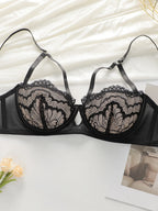 Ensemble de sous-vêtements soutien-gorge et string taille basse croisé pour femmes