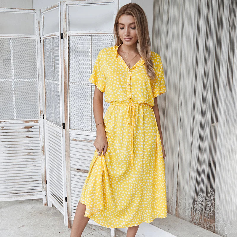 Robe longue à imprimé floral pour femmes
