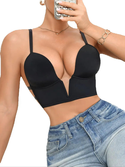 Soutien-Gorge Push-Up Femme – Plongeant et Sans Couture