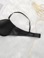 Ensemble de sous-vêtements sexy de couleur unie brillant pour femmes