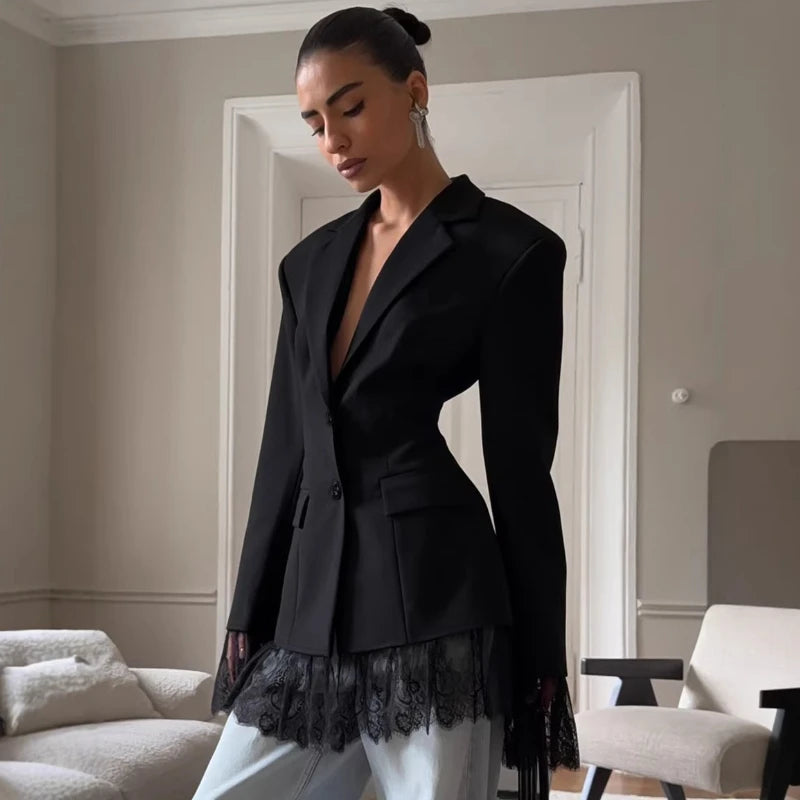 Veste de costume en dentelle pour femmes