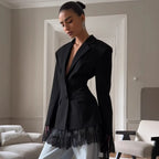 Veste de costume en dentelle pour femmes
