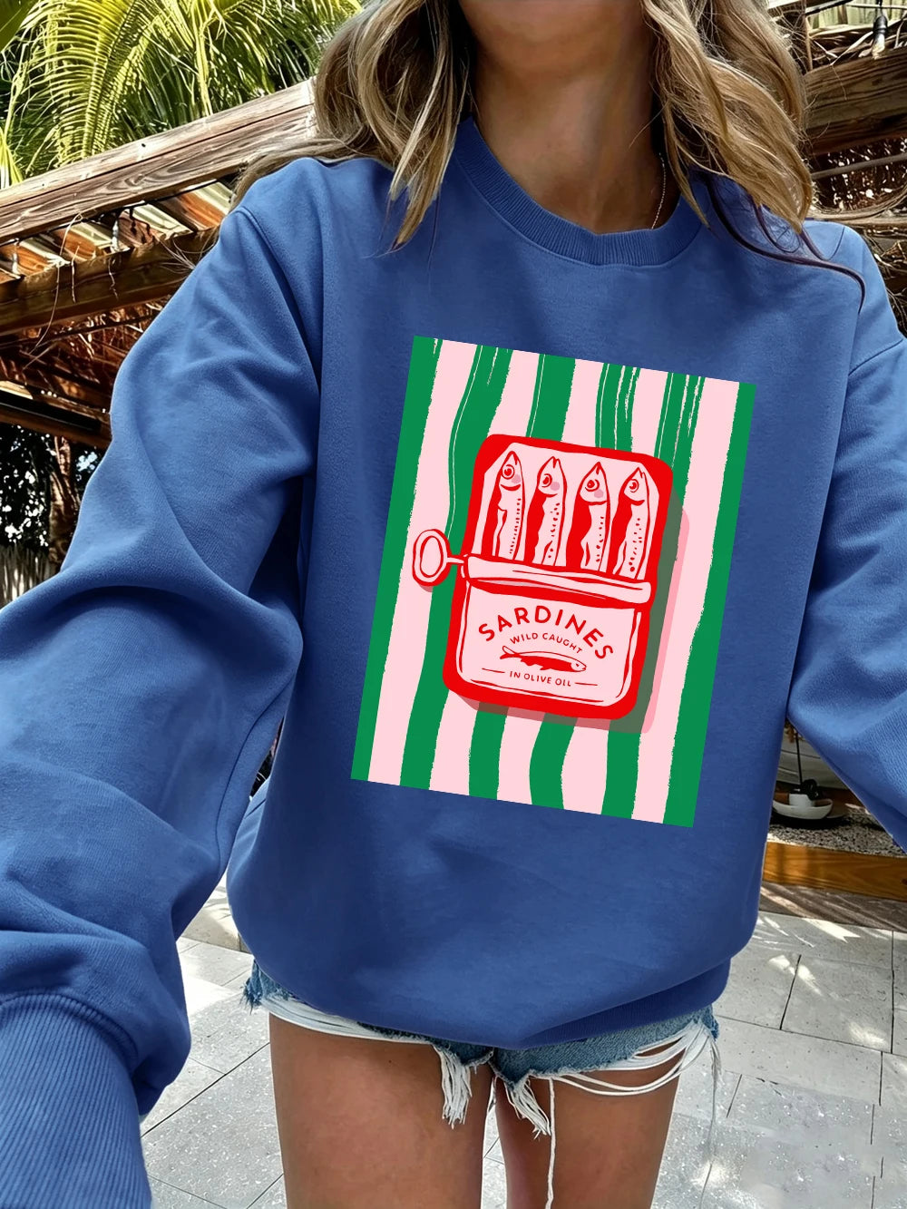 Sweat-shirts imprimés Sardines Wild Caught pour femmes