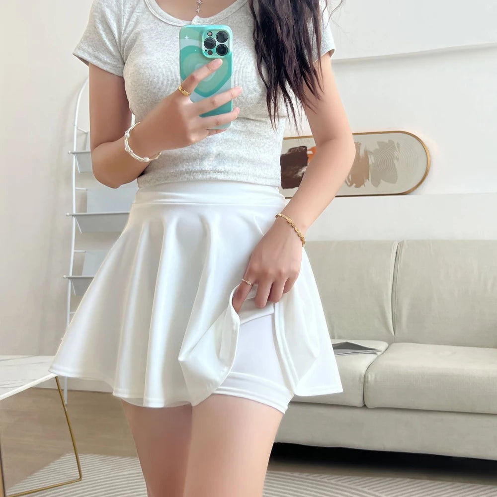Jupe short plissée pour femmes