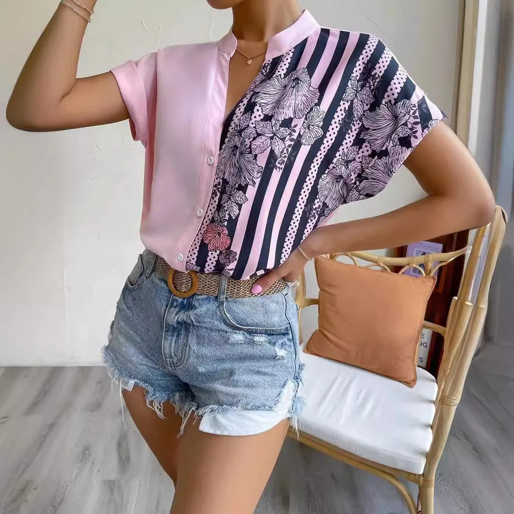 Cardigan femme à manches courtes, imprimé floral pour femmes