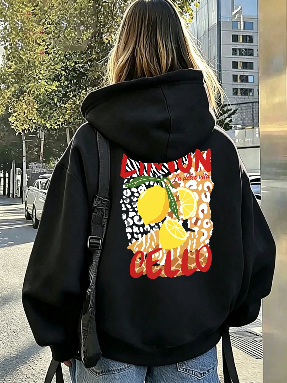 Sweat-shirts à capuche imprimés Limon Cello pour femmes
