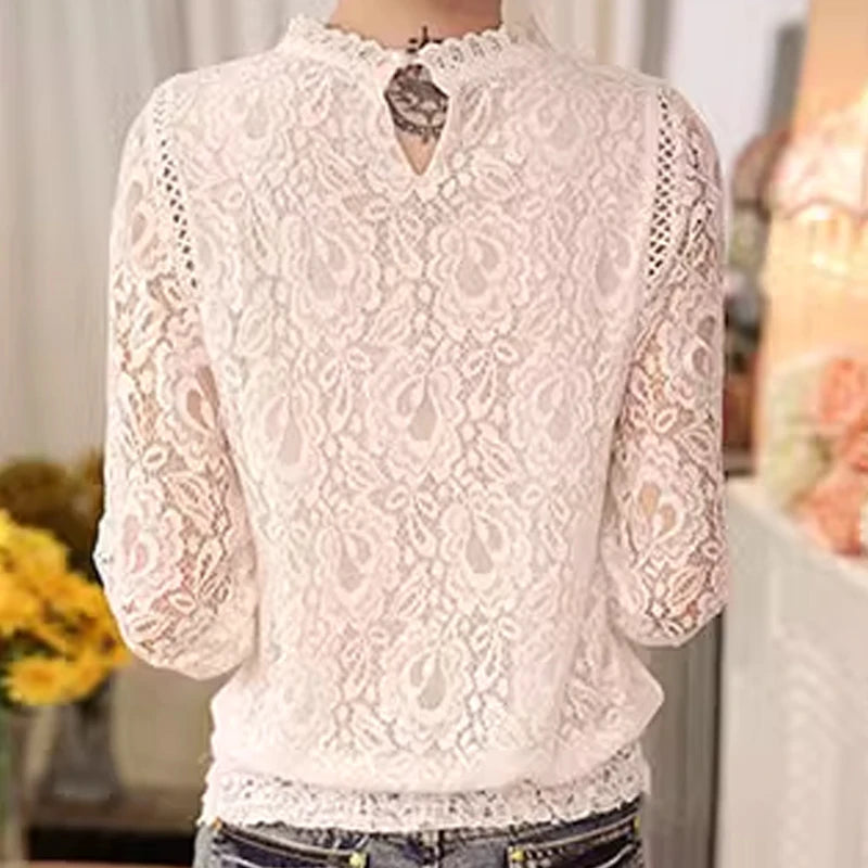 Chemise en mousseline de soie brodée pour femmes