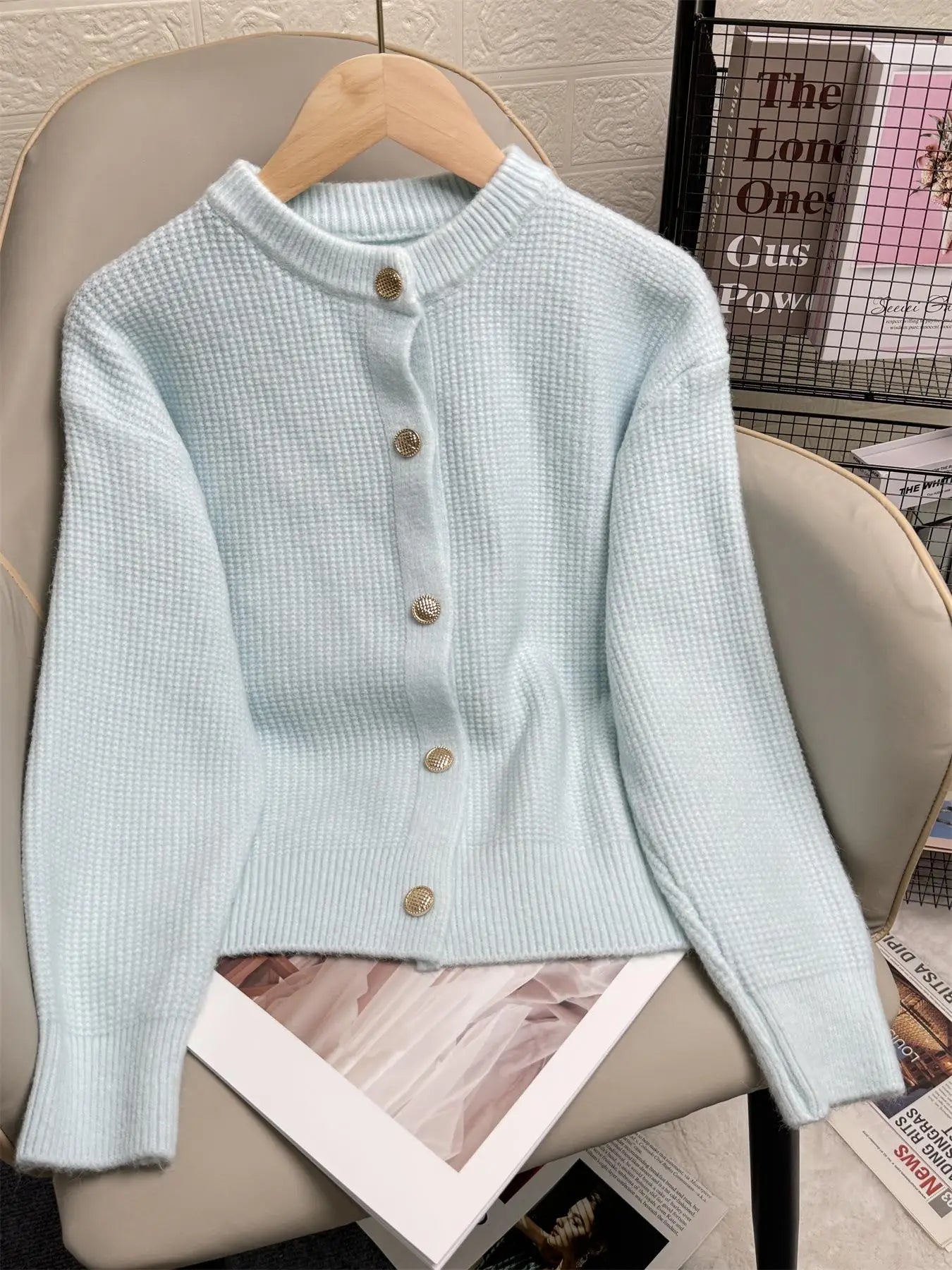 Cardigan en tricot ajouré pour femmes