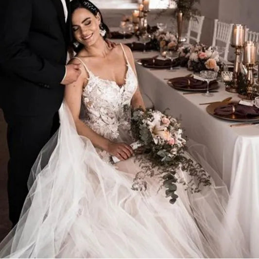 Robe de mariée longue en Tulle pour femmes