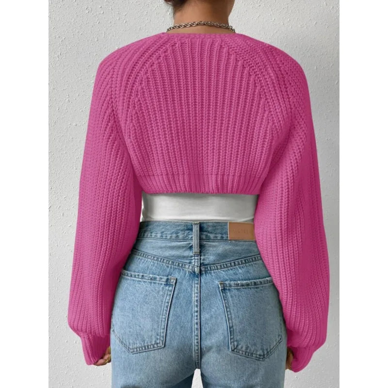 Cardigan Court Femme – Maille et Manches Longues