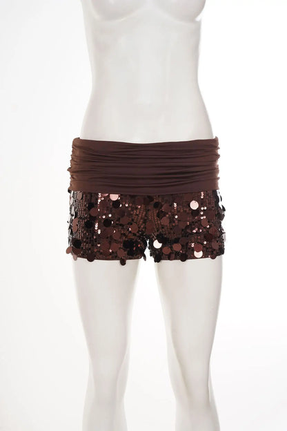 Short Court Femme – Paillettes, Patchwork et Taille Haute