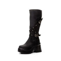 Bottes britanniques en cuir synthétique, pour femmes