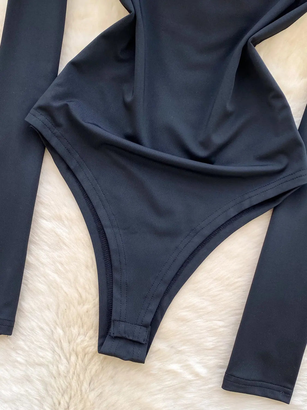 Body sexy noir à manches longues pour femmes