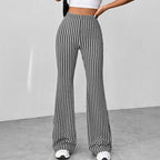 Pantalon évasé pied-de-poule pour femmes