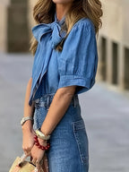 Chemise décontractée unie pour femmes