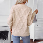 Pull à manches et col rond pour femmes