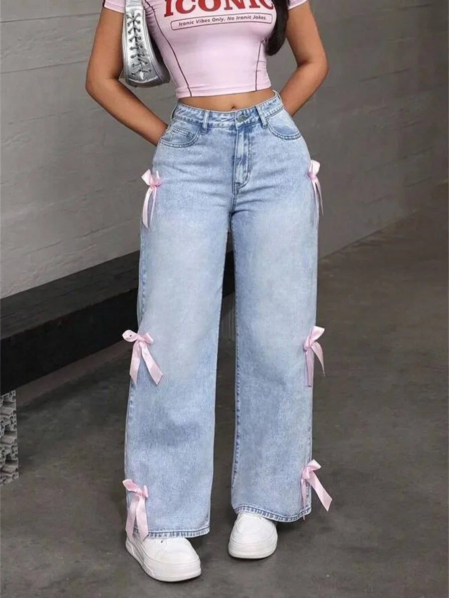 Jean vintage taille haute pour femmes