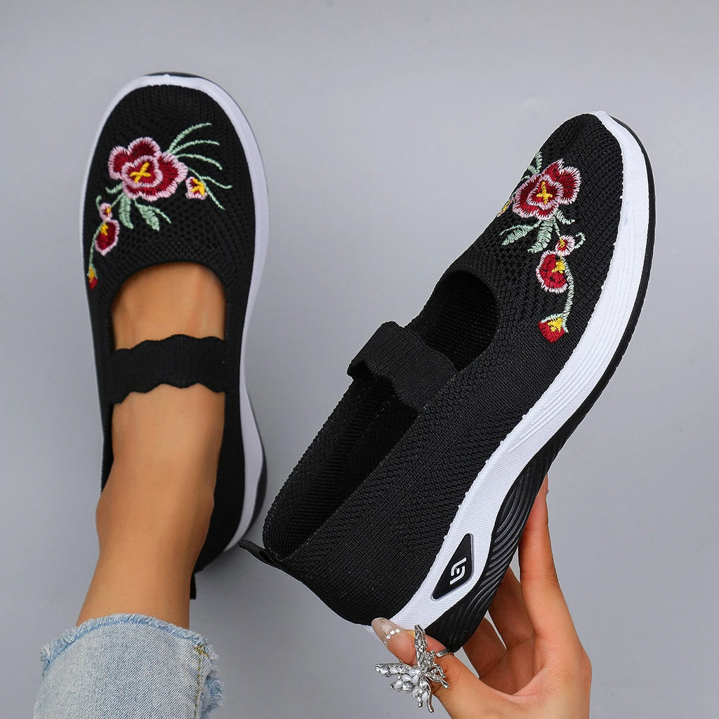 Chaussures plates d'été respirantes en maille pour femmes