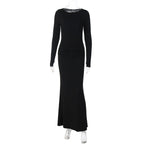 Robe longue à dos nu ajouré pour femmes