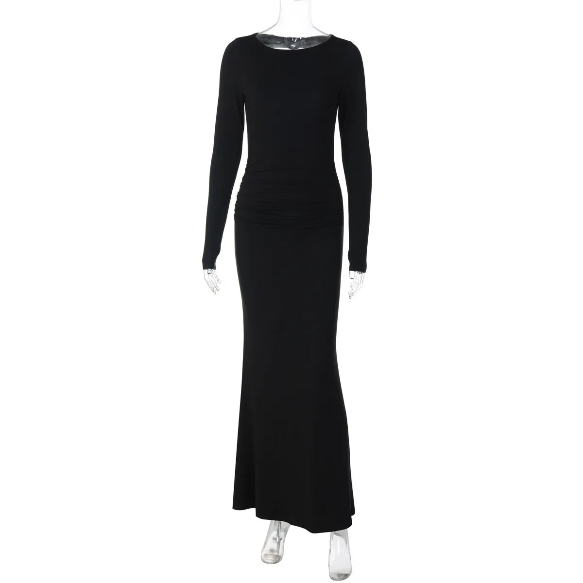 Robe longue à dos nu ajouré pour femmes