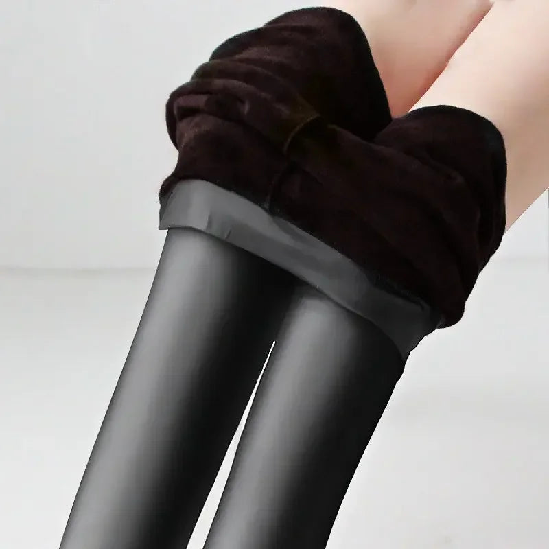 Leggings taille haute Imitation cuir pour femmes