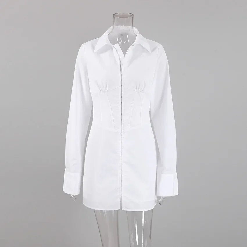 Robe chemisier à manches longues pour femmes
