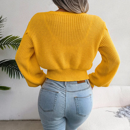 Pull Court Femme – Maille et Manches Lanterne