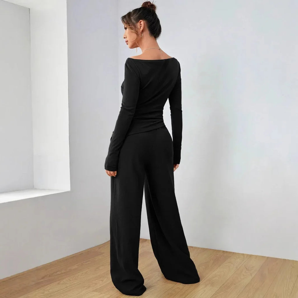 Ensembles deux pièces décontracté pantalons amples pour femmes