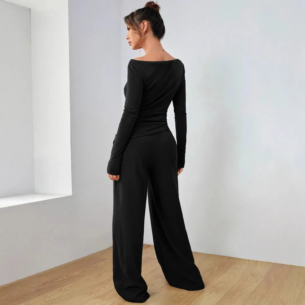 Ensembles deux pièces décontracté pantalons amples pour femmes