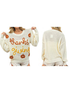 Pull en tricot brodé de lettres pour femmes