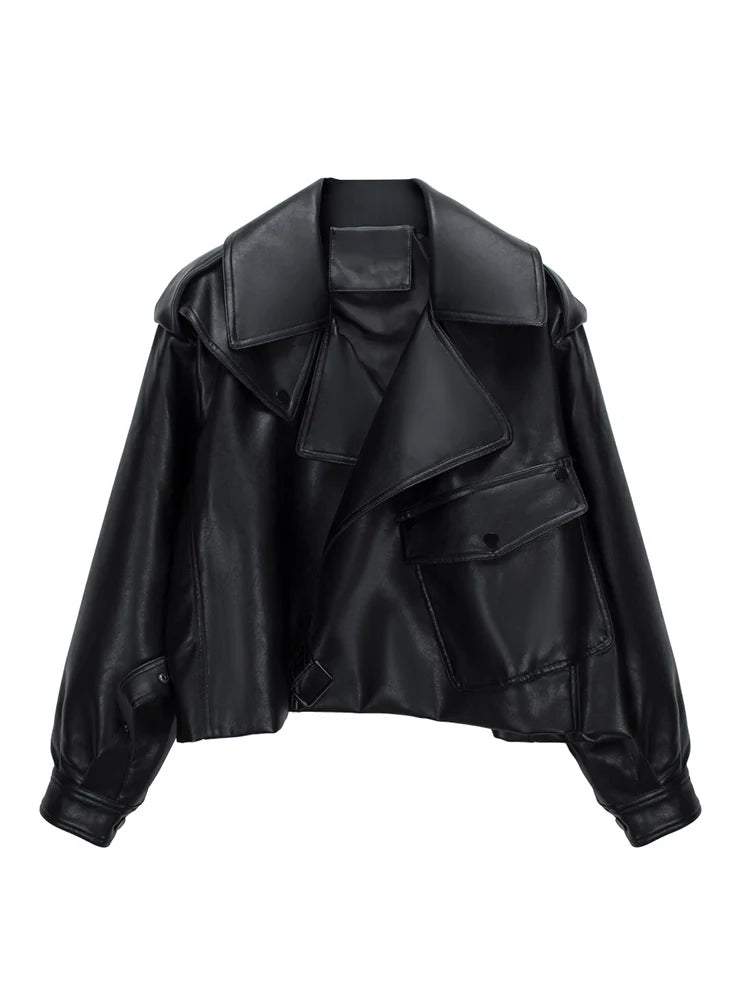 Veste court en similicuir Pu femmes
