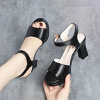 Sandales de mode en cuir talons pour femmes