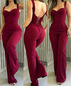 Combinaison sexy à lacets dos nu pour femmes