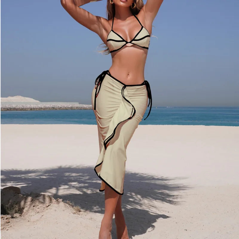 Maillots de bain trois pièces bikini brésiliens pour femmes