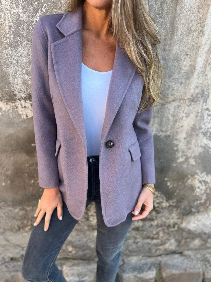 Veste de tailleur décontractée en laine pour femmes