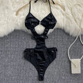 Body à dos nu en cuir PU pour femmes