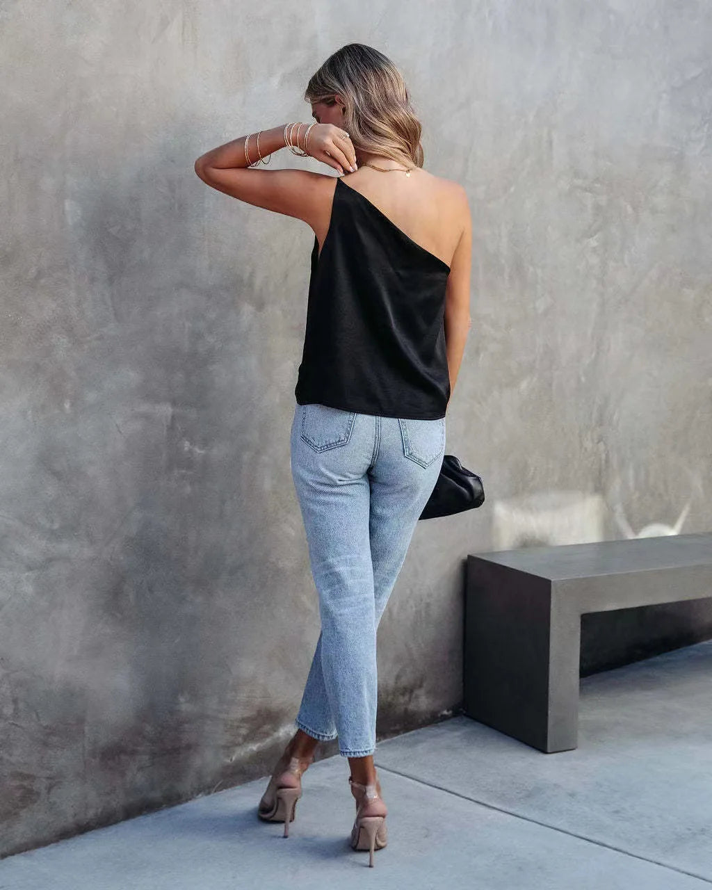 Top en satin décontractées pour femmes