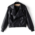 Veste courte en similicuir PU pour femmes